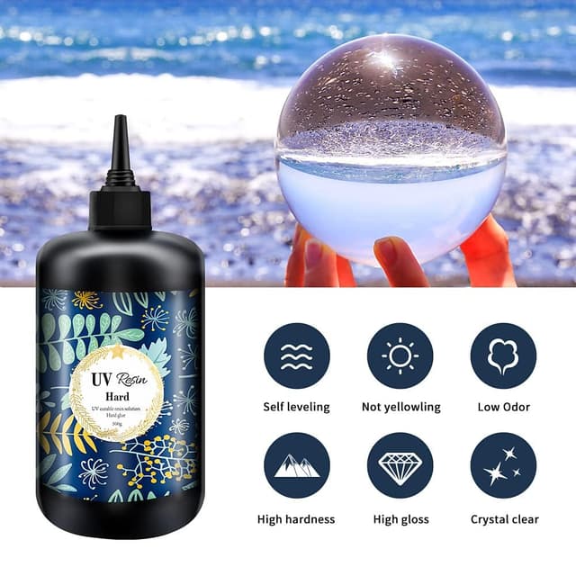 Detalle de OSBANG Crystal Clear Hard UV Resin (Upgraded Formula) – UV and sunlight activated hard clear resin for jewellery and crafts (1000g)