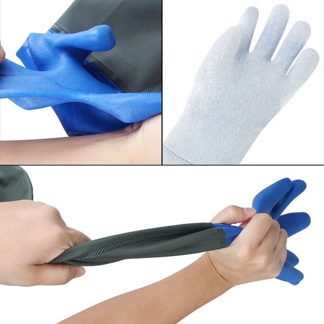 Detalle de Haiou Long Rubber Gloves (Elbow Length) for Heavy Duty Chemical, Oil & Alkaline Protection