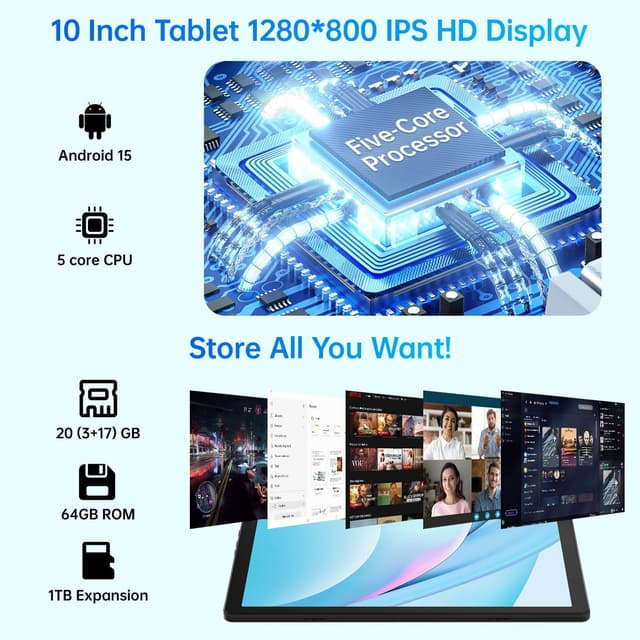 Detalle 2 de MUISOO Android 15 Tablet 10 inch 5000mAh