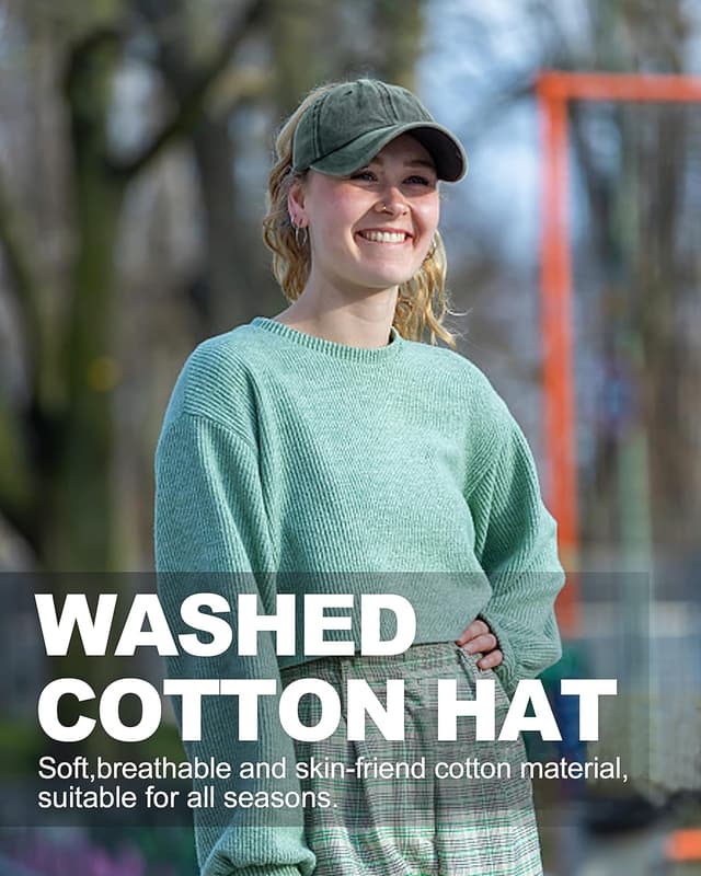 Detalle 2 de Zylioo XL/XXL Vintage Baseball Cap für große Köpfe (Washed Cotton, waschbar)