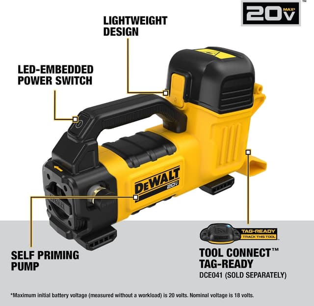 Detalle 2 de DEWALT DCE050B 20V MAX Transfer Pump (10 GPM) – Bare Tool Only