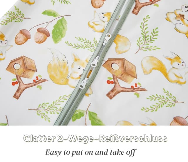 Detalle de Chilsuessy Baby Schlafsack mit Beinen 1,5 Tog (90 cm) – Baumwolle, unisex, 6–18 Monate