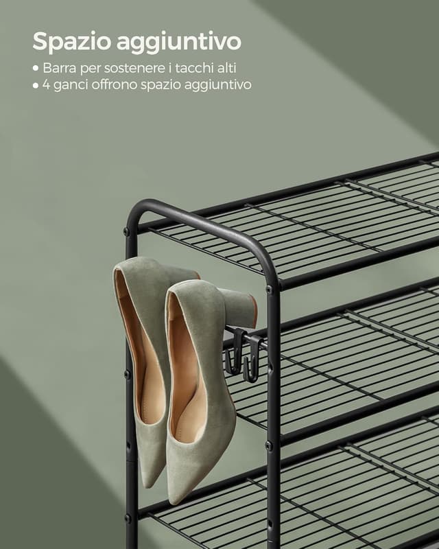 Thumbnail 5 de SONGMICS Scarpiera 4 ripiani regolabili