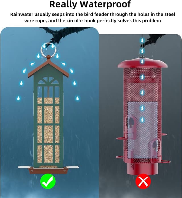 Thumbnail 4 de Metal Bird Feeder Waterproof Hanging