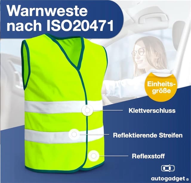 Detalle 2 de 2X Gilet di Sicurezza Auto 2026 Giallo ISO20471