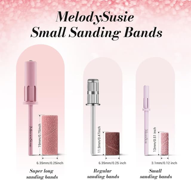 Thumbnail 6 de MelodySusie 120 bandes abrasives pour embouts de ponceuse (mandrin 3,1 mm) grain 180 rose