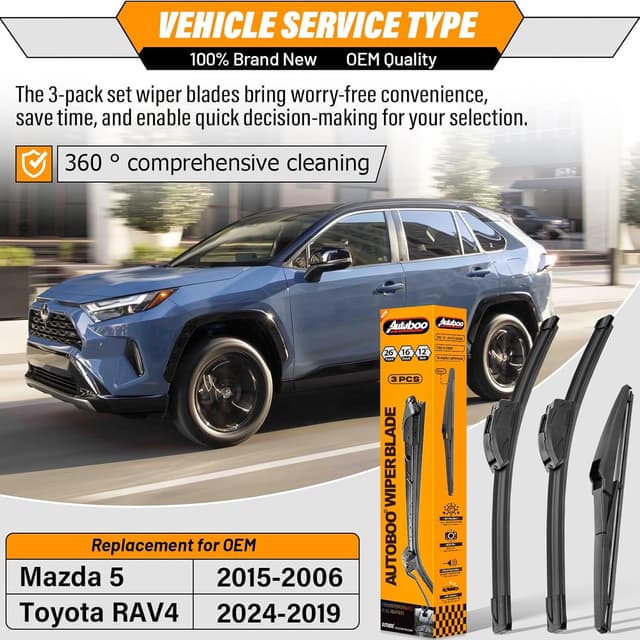 Detalle 2 de AUTOBOO Windshield Wiper Blades 26in