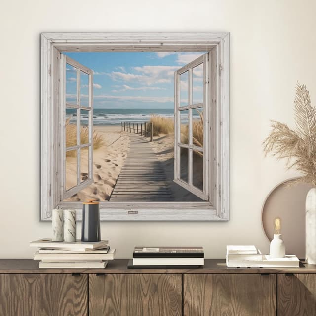 Detalle 2 de Décoration murale en feutre MuchoWow 60x60 cm – Océan, côte, vue mer