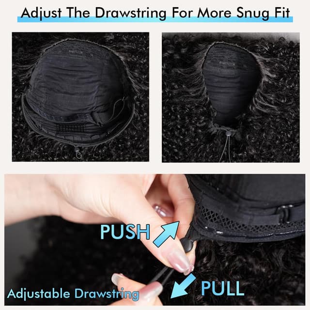 Thumbnail 6 de QUANDIAN Kinky Curly Half Wig 20" 200% density 👩🦱