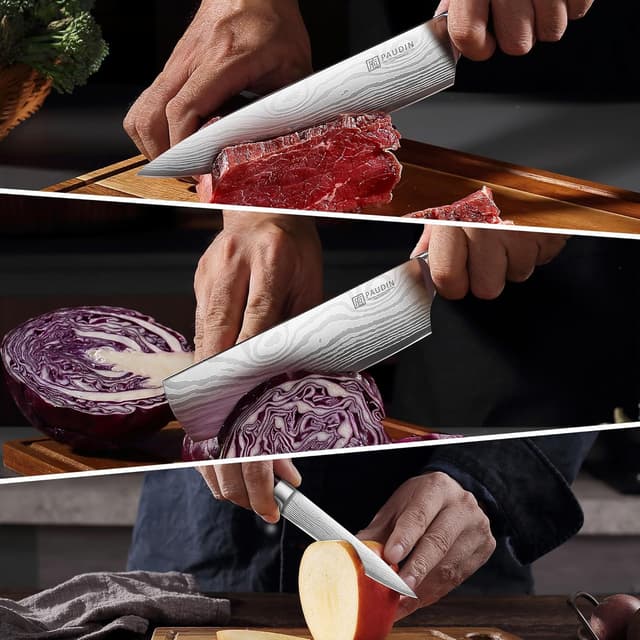 Detalle 2 de PAUDIN set coltelli da cucina 3 pezzi