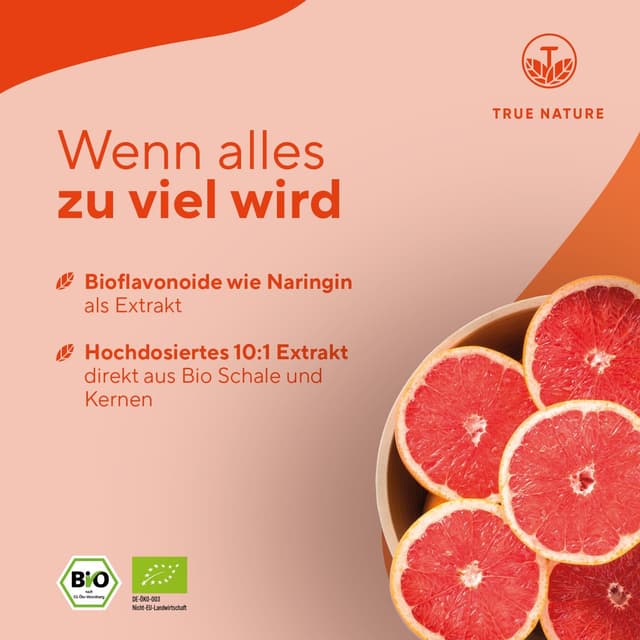 Detalle de TRUE NATURE Bio Grapefruitkernextrakt Tropfen – 100 ml, 1440 mg Bioflavonoide je 100 ml