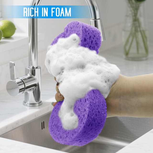 Detalle 1 de 3-Pack Large Natural Cellulose Sponges 7.68in