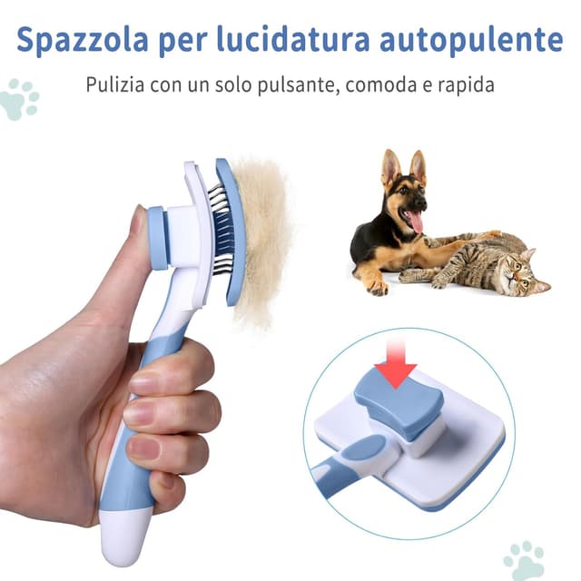 Detalle 2 de Vinabo Selbstreinigende Katzenbürste Blau