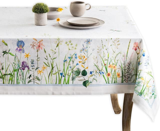 Detalle de Maison d' Hermine Fleurs De Mai 100% Cotton Rectangular Tablecloth, 60 x 120 inches