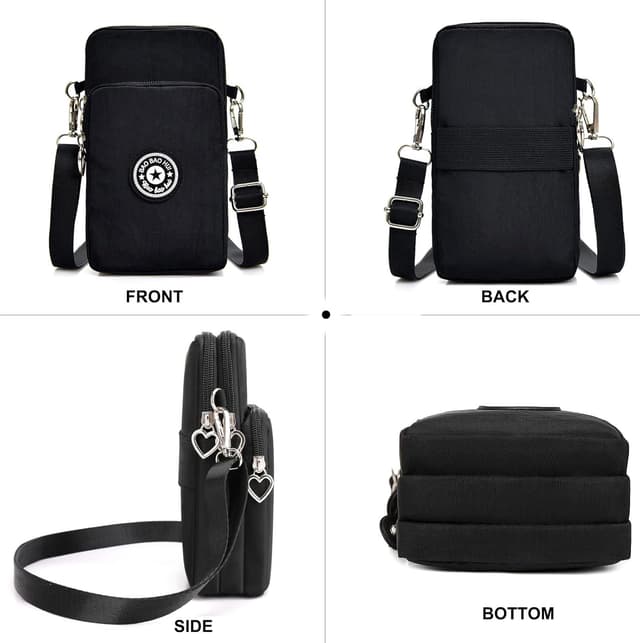 Detalle de DuoLmi kleine Umhängetasche für Damen (Nylon) – Crossbody Handytasche 20 × 10 × 5 cm