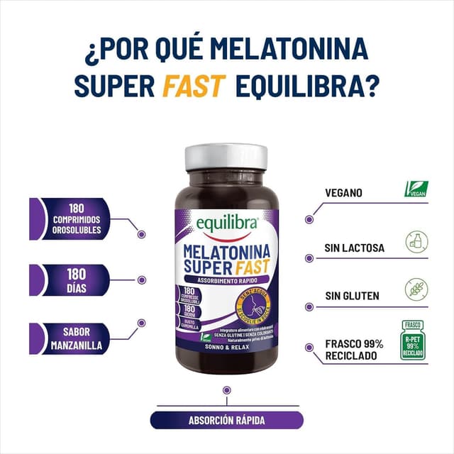 Thumbnail 2 de Equilibra Melatonina Superrápida 🍵, Comprimidos Solubles Veganos 180