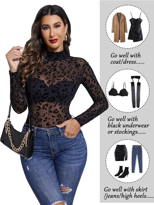 Thumbnail 1 de Avidlove Body Sexy en maille, T‑shirt col roulé