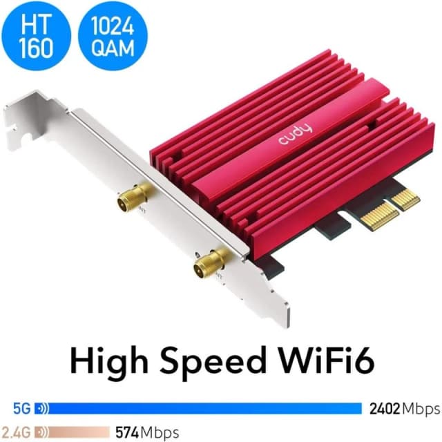 Detalle de Cudy WE4000 AX3000 Adaptador PCIe Wi‑Fi 6 Bluetooth 5.0