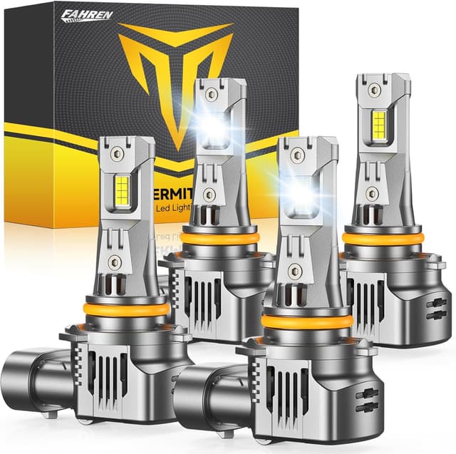 Detalle de FAHREN 9005/9006 LED Bulbs Combo (Pack of 4) — Plug and Play, True 1:1 Mini Halogen Size