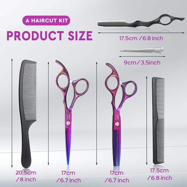 Thumbnail 4 de JASON set ciseaux pro 10 pièces 6,5 pouces violet