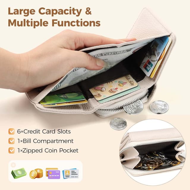 Detalle 2 de RRANCharltu Geldbörse Damen Klein Leder