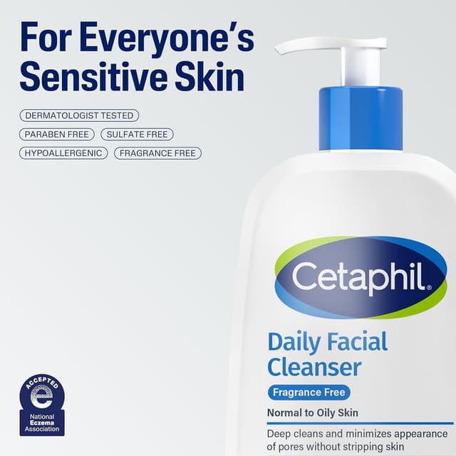 Thumbnail 6 de Cetaphil Face Wash Daily Facial Cleanser for Sensitive, Combination to Oily Skin (Fragrance Free) 16 oz