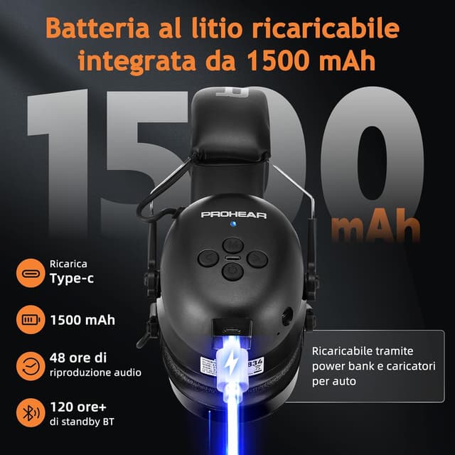 Thumbnail 3 de PROHEAR 037 Cuffie Antirumore SNR 30dB