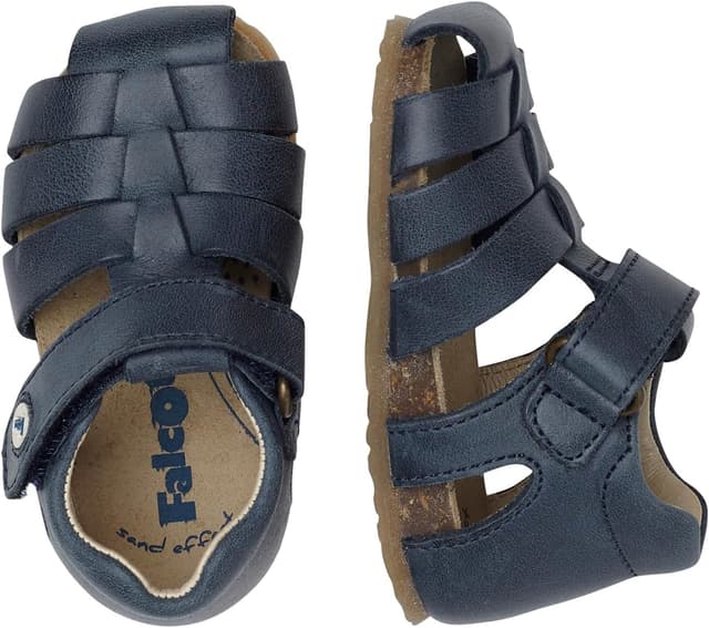 Detalle 2 de Falcotto Offene Sandale mit Herzmuster aus Leder (Klettverschluss)