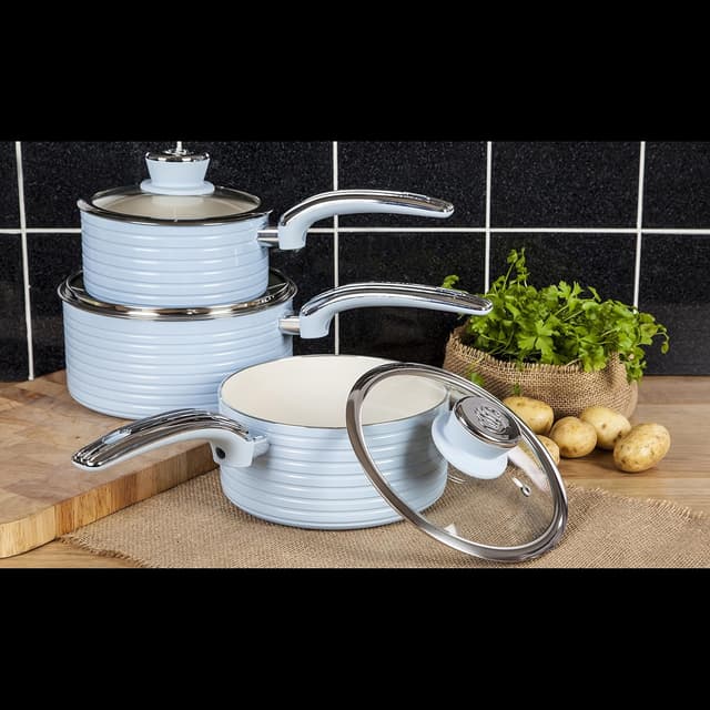 Detalle de Swan SWPS3020BLN induction saucepan set 3 pcs