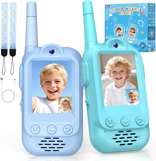 Detalle de Wootoyz Video Walkie Talkies for Kids (Video, Push-to-talk) – Toddler Blue Green