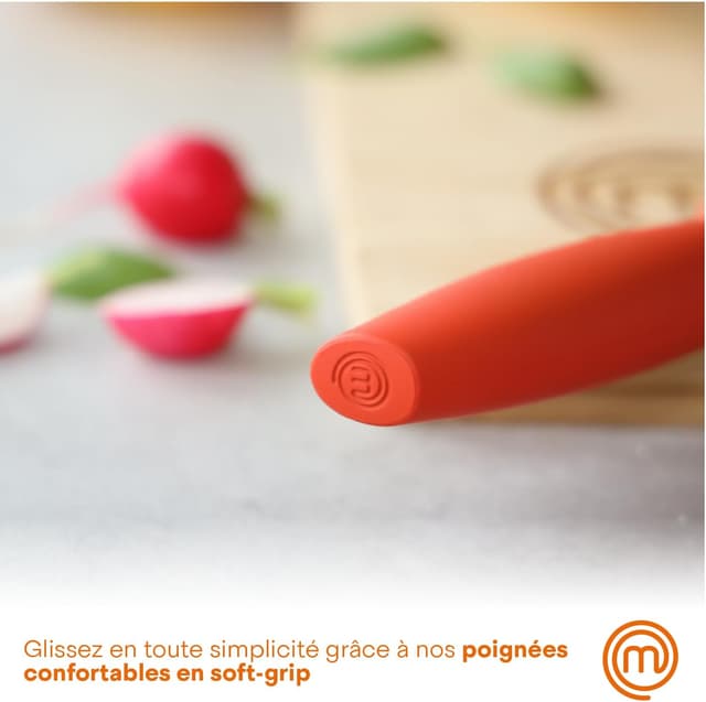 Thumbnail 6 de Coffret de 5 couteaux de cuisine MasterChef avec bloc — couteau d’office, pain, chef, multi-usage et tranchant
