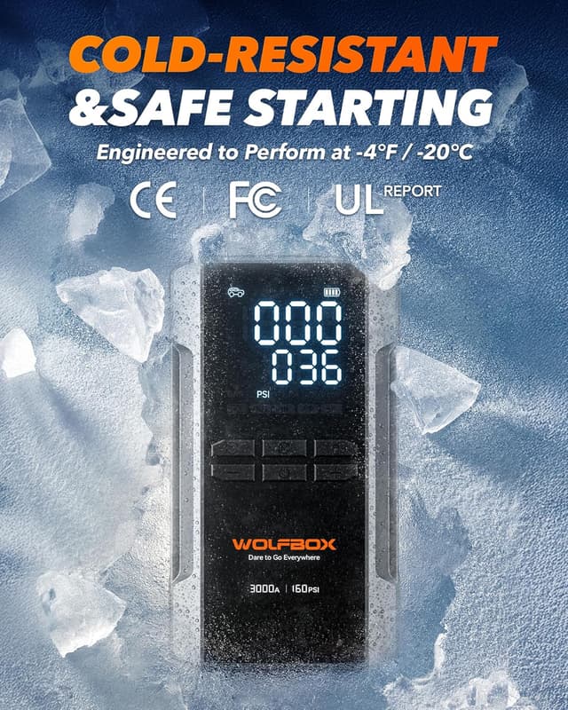 Thumbnail 6 de WOLFBOX 3000A Jump Starter Power Pack with Air Compressor (12V) with 65W Fast Charge