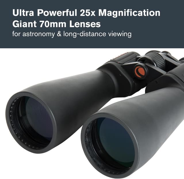 Detalle de Celestron SkyMaster 25x70mm Porro Prism Binoculars (71008) with Multi-Coated Lenses and Carry Case