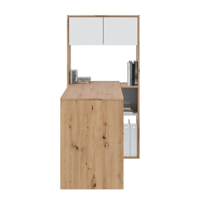 Detalle 2 de Duo 100 Blanco Artik roble Nodi — escritorio estantería 💺