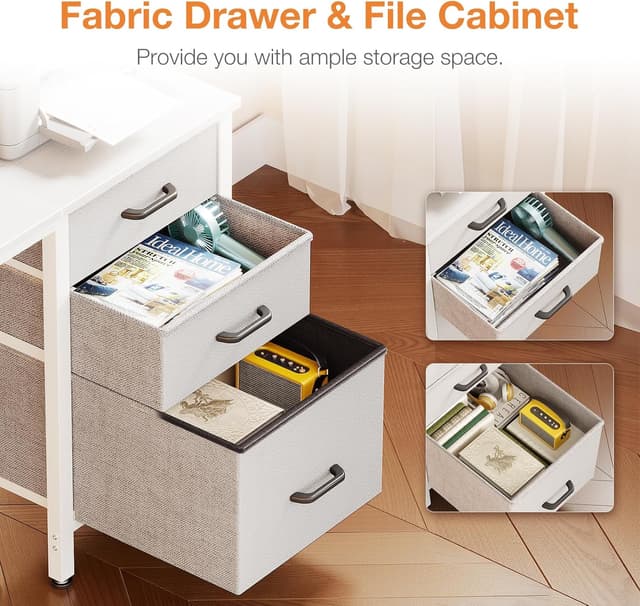 Detalle de Coleshome Computer Desk with Drawers (120×48cm) with Reversible Storage