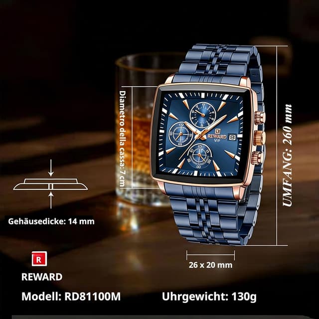 Detalle de FORSINING Orologio cronografo quadrato