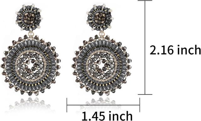 Detalle 2 de Damen-Perlenohrringe mit Rocailles und Anhänger