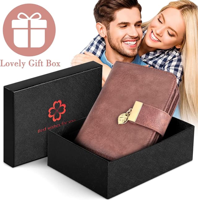 Thumbnail 6 de Faneam Damen-Geldbörse aus Leder mit RFID-Schutz, klein, mit 14 Kartenfächern und Reißverschluss-Münzfach