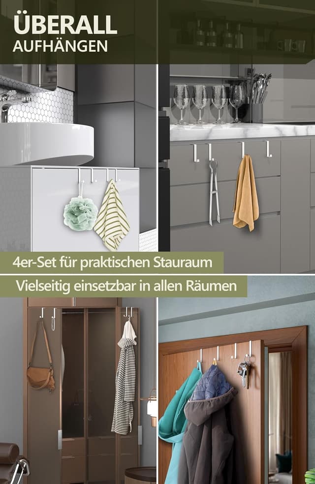 Thumbnail 2 de 4smile Türhaken 4er Set Weiß 🪝