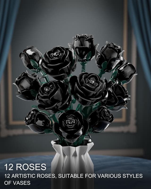 Thumbnail 6 de TYCOLE Kit de roses noires 12 pièces 🌹