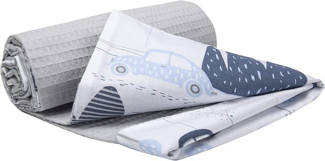 Detalle 2 de Medi Partners Babydecke (75x100 cm) aus 100% Baumwolle – doppelseitige Kuscheldecke für Neugeborene, Kinderwagen & Kinderbett