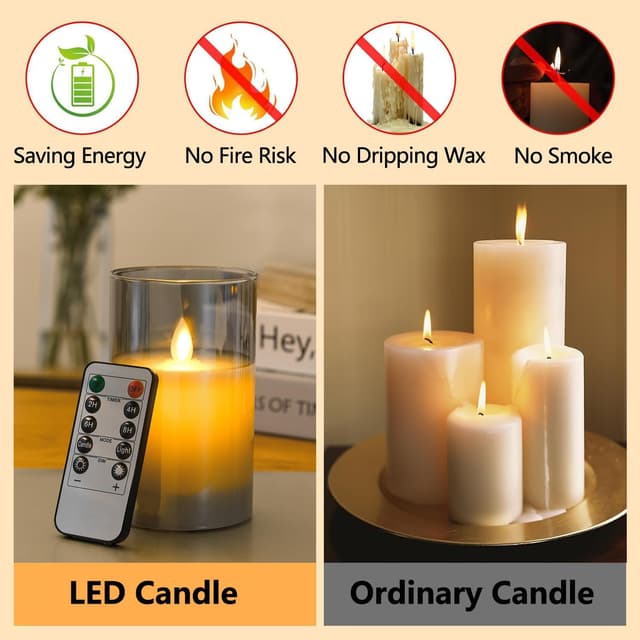 Detalle 2 de FiiMoo Velas LED recargables 2 unid mando