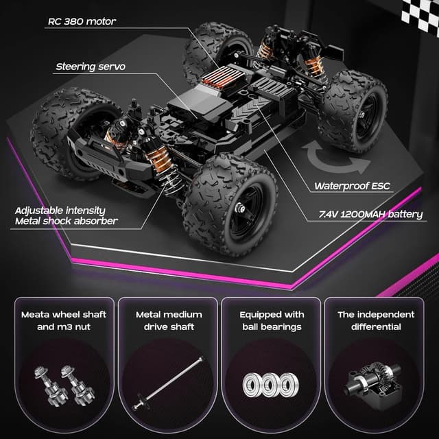 Detalle de YESHIN Voiture télécommandée 1:18 tout-terrain (40+ km/h) – Réplique RC détaillée, résistante à l’eau
