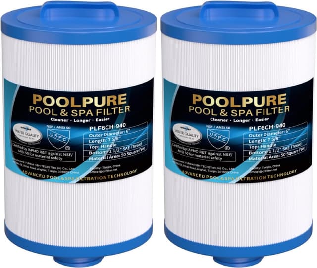 Detalle de POOLPURE 6CH-940 spa filter 2 pack