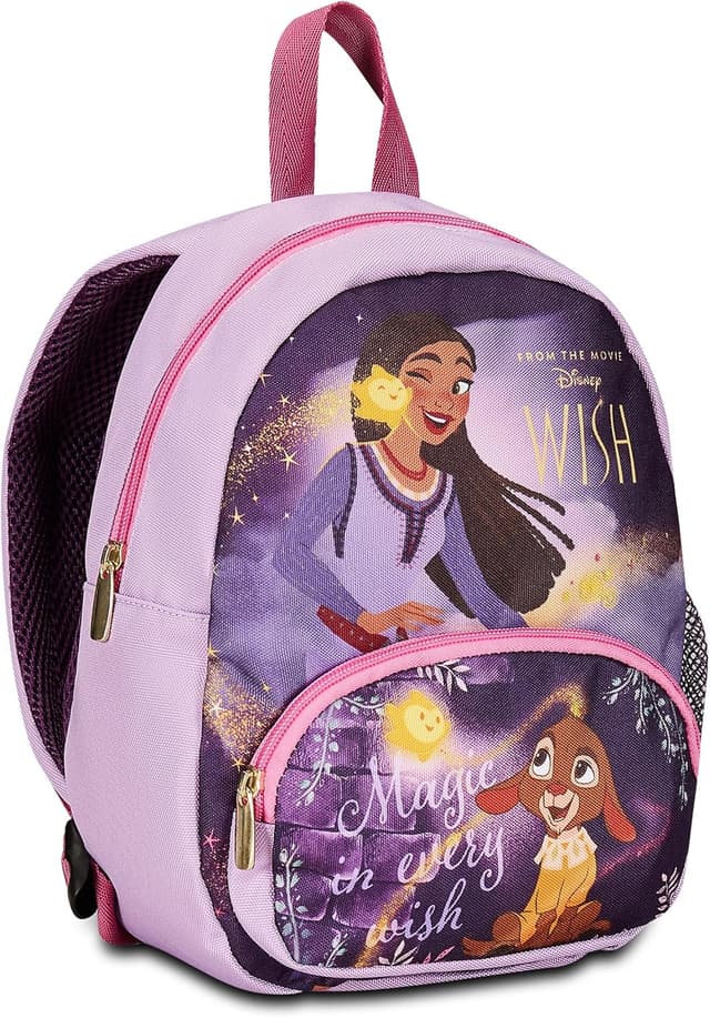 Detalle de Disney Kindergartenrucksack klein WISH in Lila – 23 x 30 x 10 cm, mit Seitentaschen