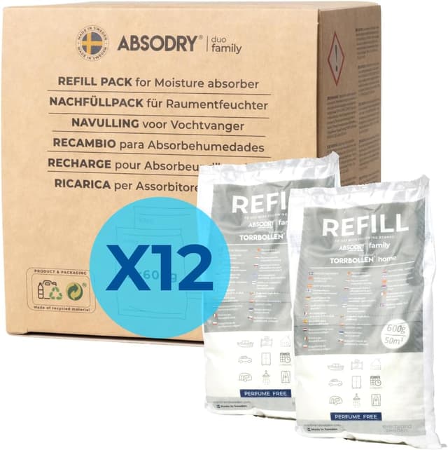 Detalle de ABSODRY duo family Luftentfeuchter Nachfüllpack 12x600 g
