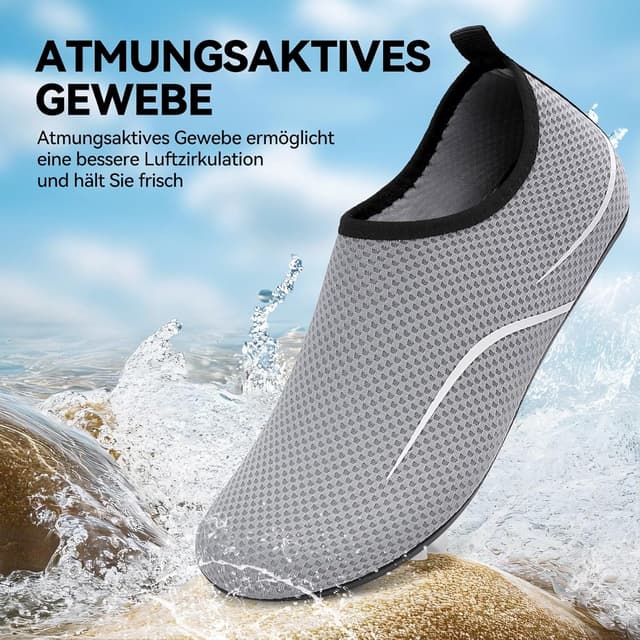 Detalle de VOLHAL Wasserschuhe für Herren & Damen – atmungsaktives Mesh, schnelltrocknende Beach- und Schwimmschuhe