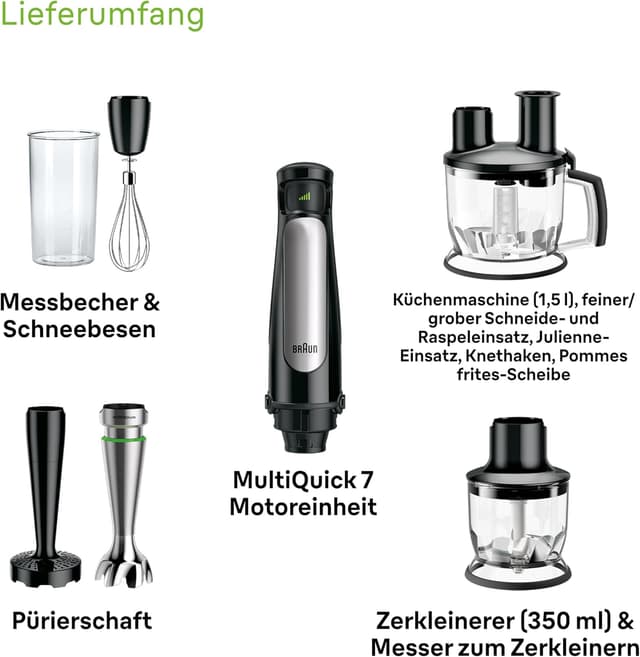 Thumbnail 6 de Braun MultiQuick 7 Stabmixer 1000 W Schwarz