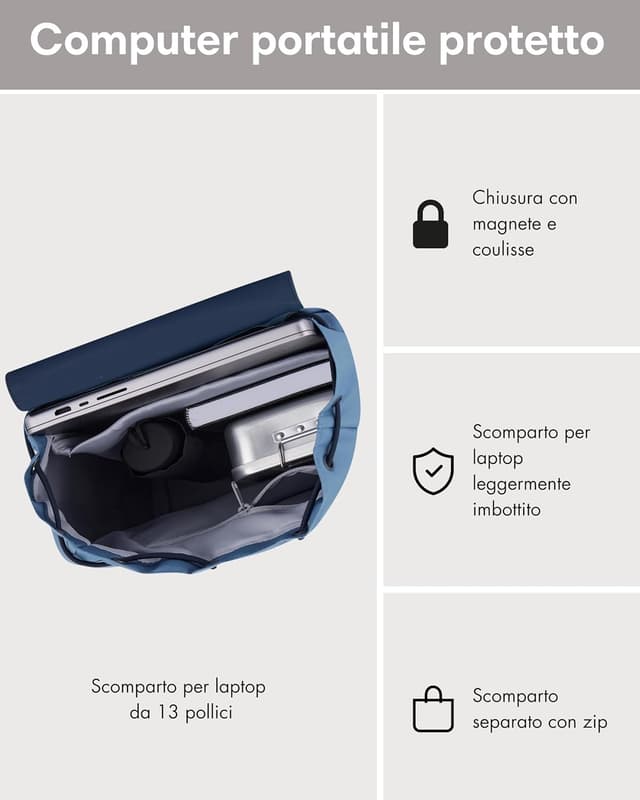 Detalle 2 de LARKSON Zaino Donna Blu Multi Ida 13