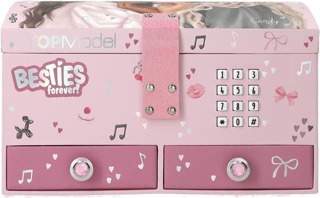 Detalle 2 de Depesche TOPModel My BFF 13724 grande portagioie rosa con codice, suono e specchio